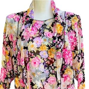 Holly Harp Vintage Flowered Silk Dress, sz S